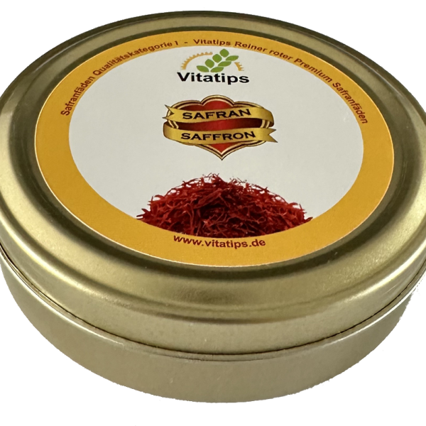 Vitatips Safran 5gr - Premium Super Negin Safran Fäden, 100% Reiner roter Safran, Klasse 1 - ISO 3632